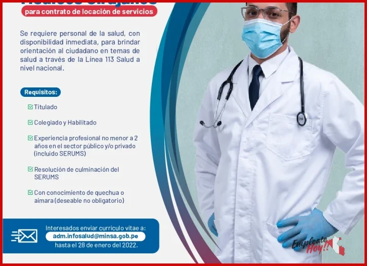 ¿Convocatorias | MINSA - Ministerio de Salud?